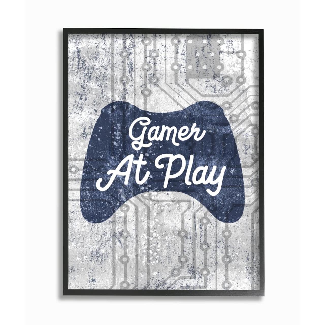 Stupell Industries Gamer at Play Quote Video Game Technology Boys Framed Wall Art